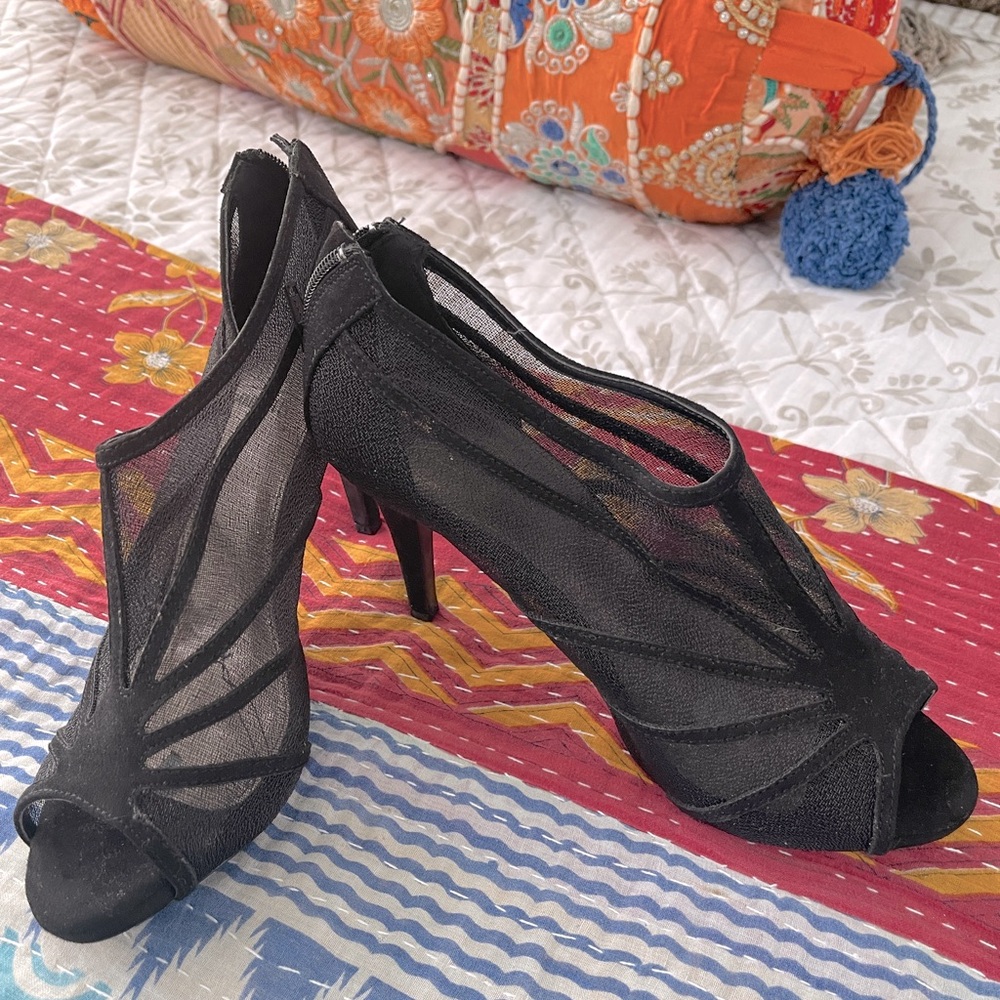 SEXY mesh like fabric high heel shoes